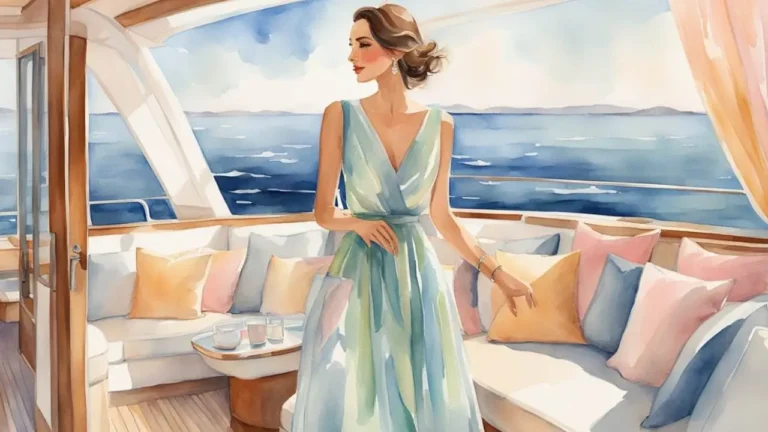 a woman on a luxury yacht, acting as if she is already living the dream life she wants to manifest