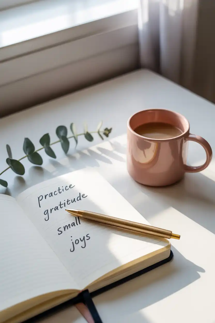 gratitude journal with the writing practice gratitude: small joys