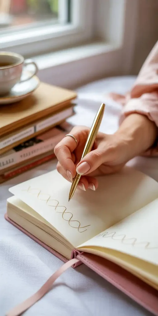 a woman journaling