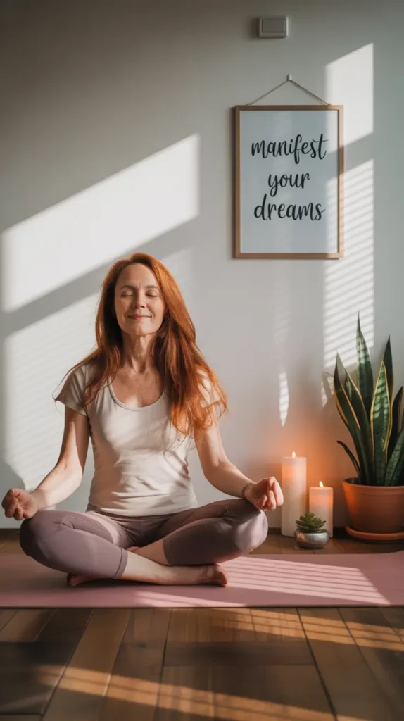 woman doing manifestation visualization