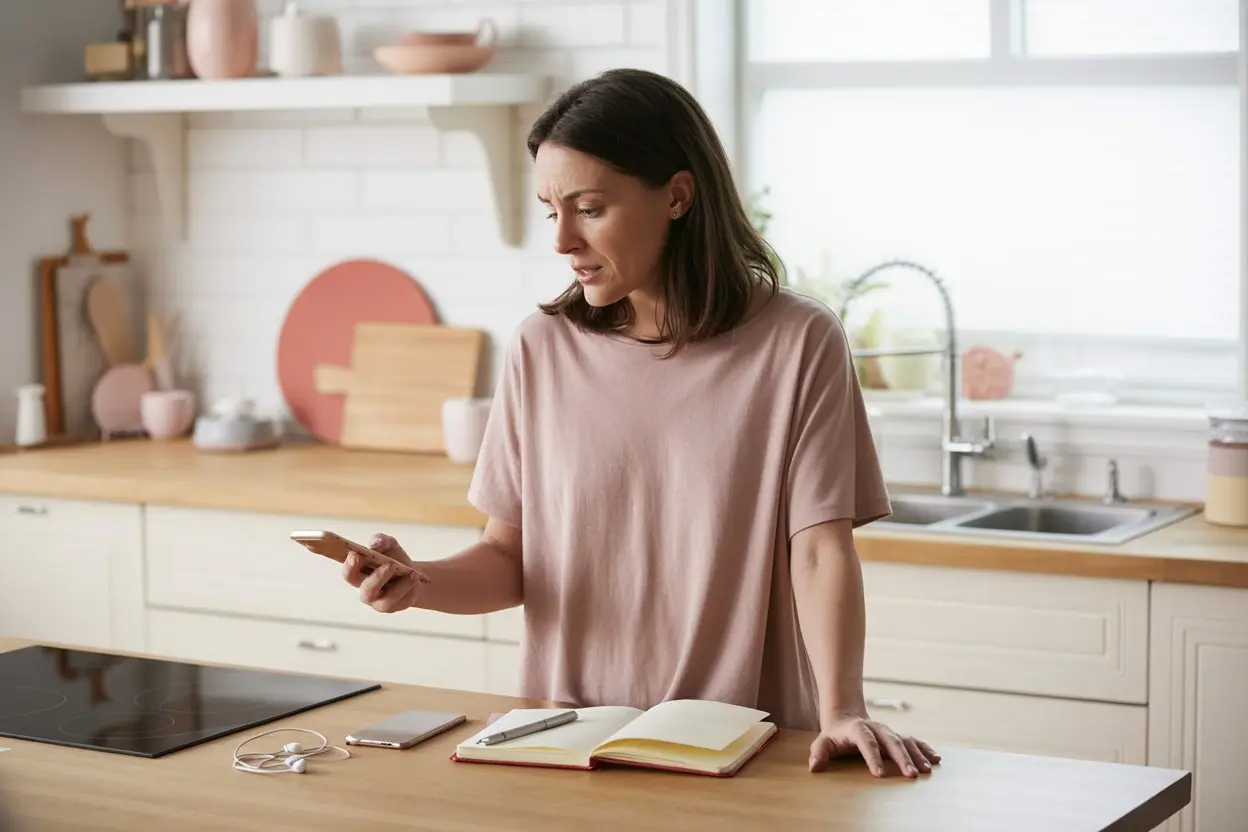 a woman confused with all the tools in her manifestation routine