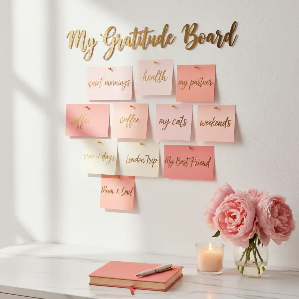 gratitude board; gratitude wall with gratitude notes