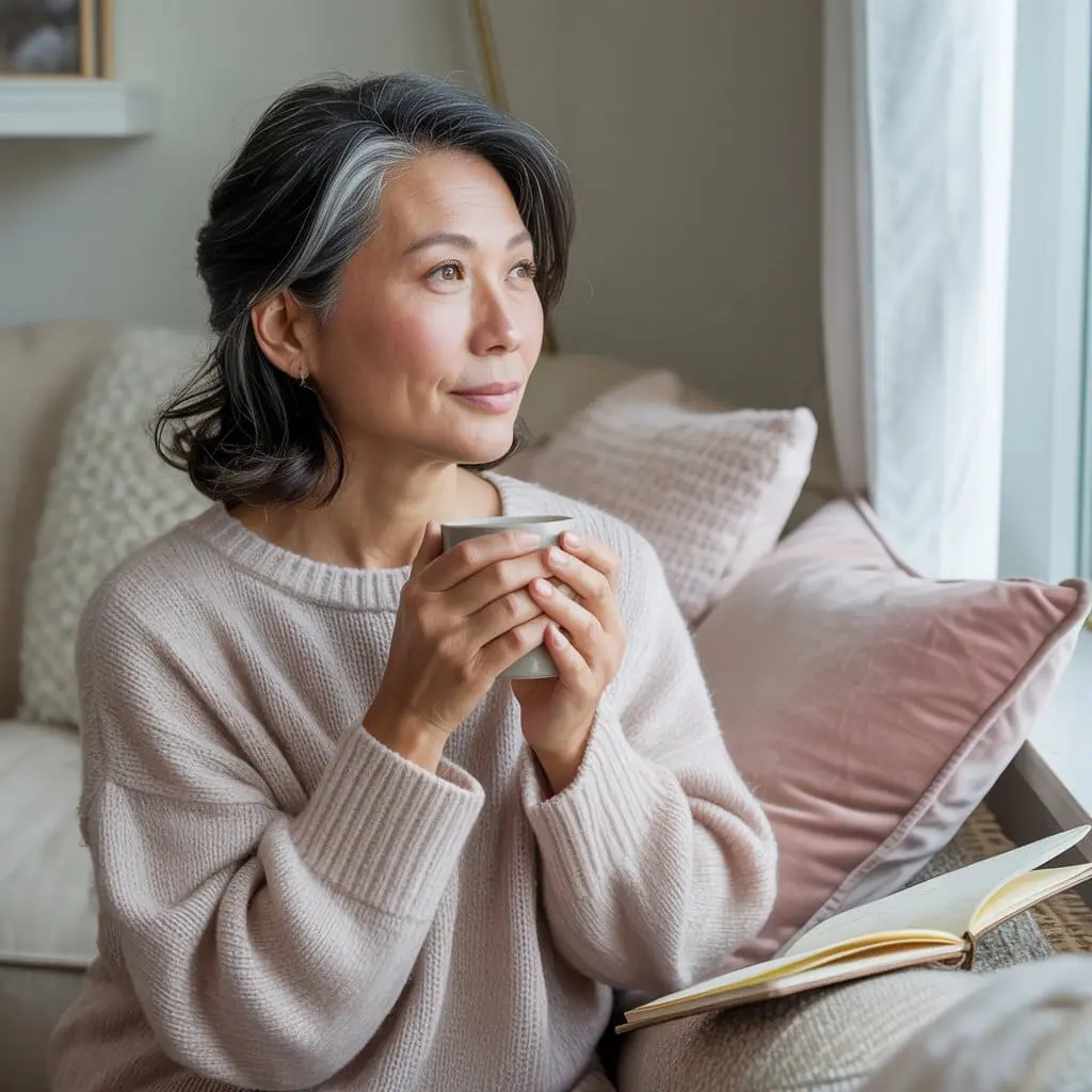 a woman thinking about the things she is greatfeul for