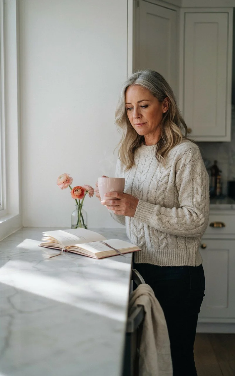 woman practicing morning gratitutde