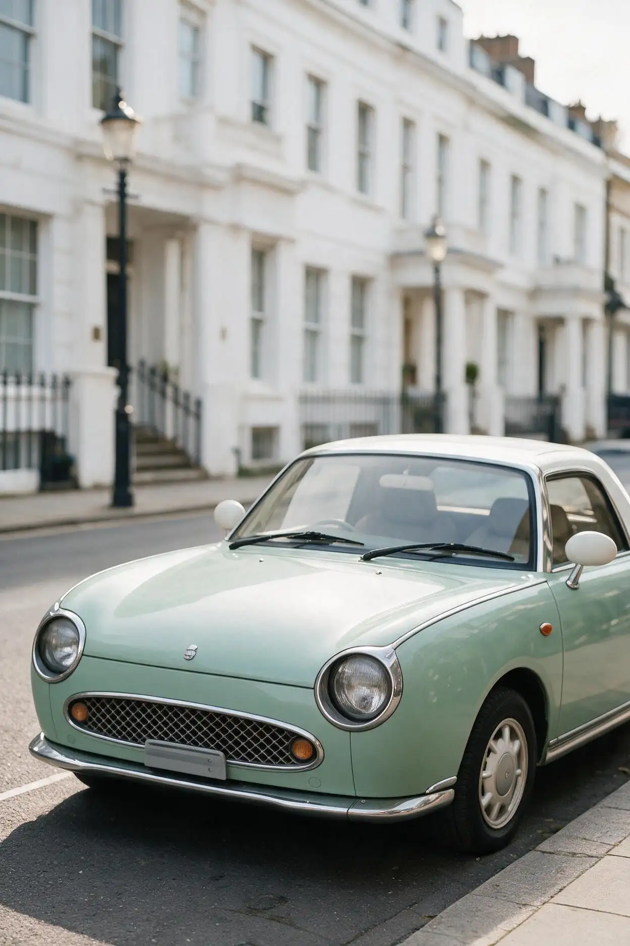 green nissan figaro that showed up as synchronicities when i manifested my first car