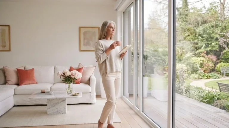 woman in her early 50s waiting for he the signs that her manifestations are working