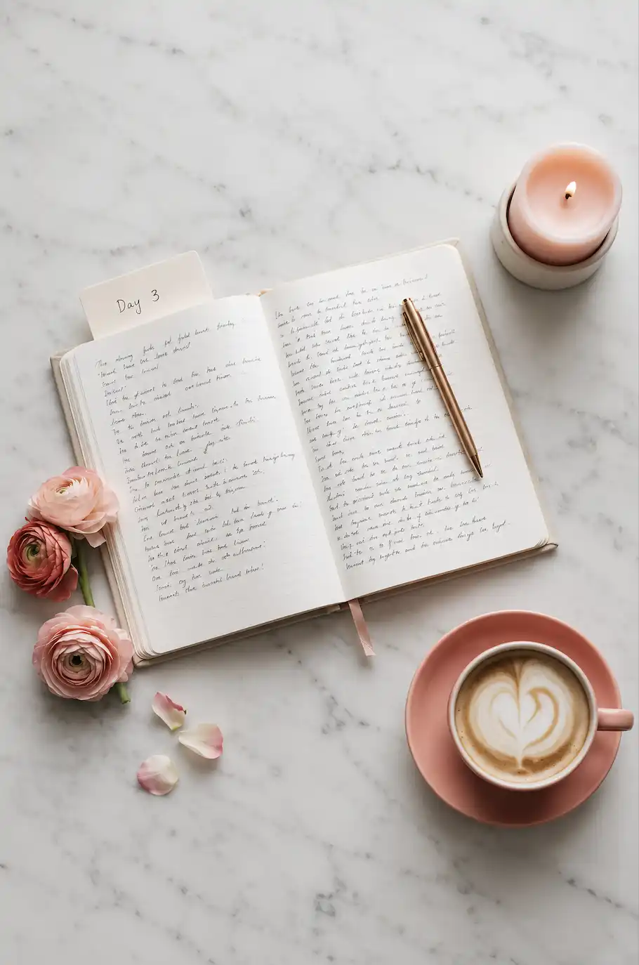 a woman doing the 33x3 manifestation method in her manifestation journal