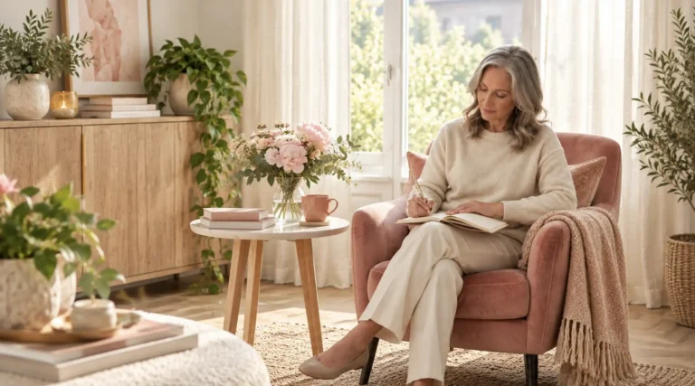 a woman reflecting on her abundance blocks for manifestation