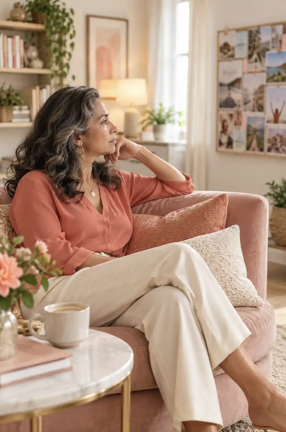a woman not believing in her vision board due to her limiting beliefs